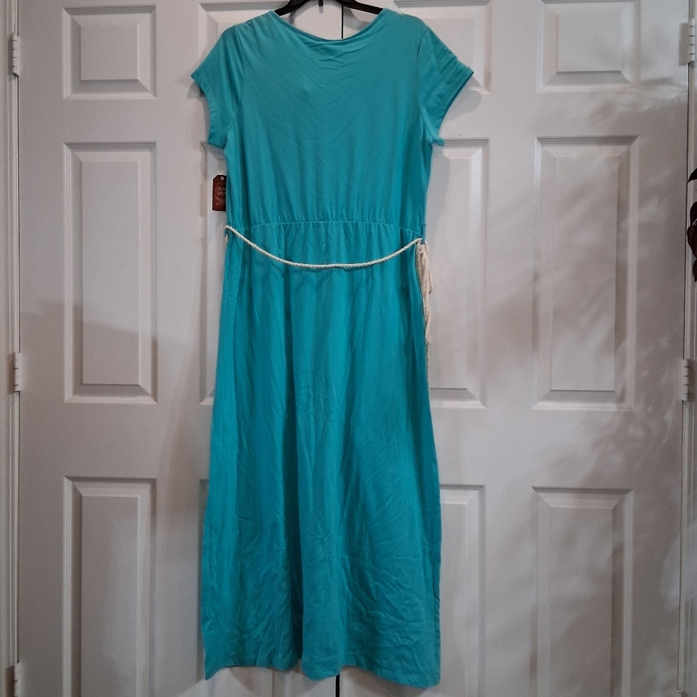 Faded Glory Turquoise Maxi Dress with Button Detail Size XXL NWT - Picture 2 of 6